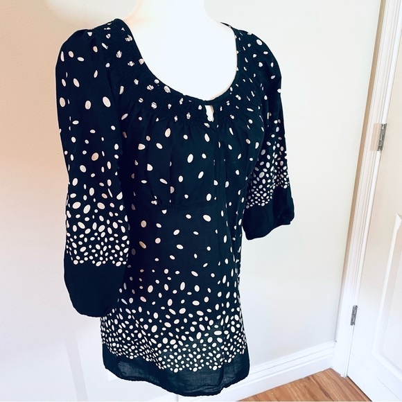 LOFT by Ann Taylor Women's Polka Dot Keyhole Blouse - Size 6 - Picture 6 of 11